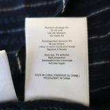 Ganni Wrap Top Lynch Navy Pinstripe Seersucker Size 36 Long Sleeve Blouse - Celebrity Owned