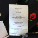 Ganni Wrap Top Nolana Black Floral Print Silk Size 36 Short Sleeve Blouse - Celebrity Owned