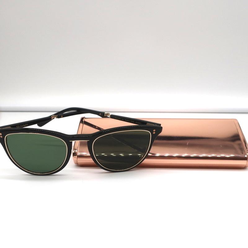 Garrett Leight Mr. Leight Runyon Sunglasses Black/Gold NEW - Celebrity Owned