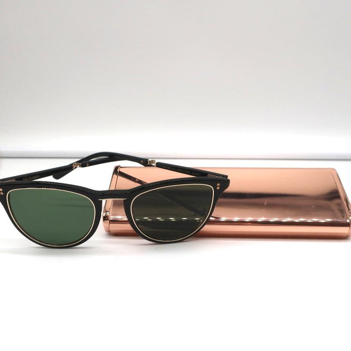Garrett Leight Mr. Leight Runyon Sunglasses Black/Gold NEW - Celebrity Owned