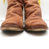 Georgina Goodman Billy Lace-Back Flat Boots Brown Leather Size 38 - Celebrity Owned