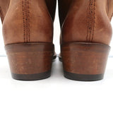 Georgina Goodman Billy Lace-Back Flat Boots Brown Leather Size 38 - Celebrity Owned