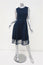 Gerard Darel Dress Sonora Navy Crochet-Trim Crepe Size 38 Sleeveless Fit & Flare