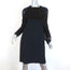 Giambattista Valli Dress Black Ruffled Chiffon & Navy Cady Size 44 Long Sleeve