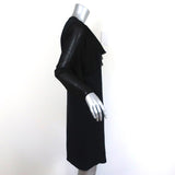 Giambattista Valli Dress Black Ruffled Chiffon & Navy Cady Size 44 Long Sleeve - Celebrity Owned
