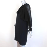 Giambattista Valli Dress Black Ruffled Chiffon & Navy Cady Size 44 Long Sleeve - Celebrity Owned