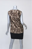 Giambattista Valli Dress Colorblock Printed Wool-Silk Size 42 Sleeveless Shift - Celebrity Owned