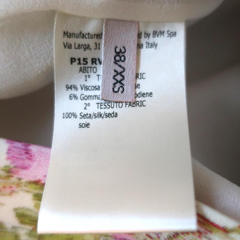 Giambattista Valli Dress Ivory Floral Print Crepe Size 38 Short Sleeve Shift - Celebrity Owned
