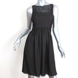 Giambattista Valli Sleeveless Dress Black Chiffon-Paneled Wool Size Extra Small - Celebrity Owned