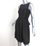 Giambattista Valli Sleeveless Dress Black Chiffon-Paneled Wool Size Extra Small - Celebrity Owned