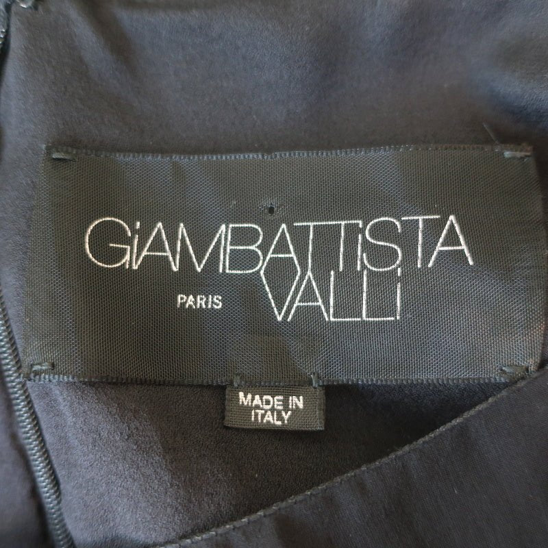 Giambattista Valli Sleeveless Dress Black Chiffon-Paneled Wool Size Extra Small - Celebrity Owned