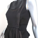 Giambattista Valli Sleeveless Dress Black Chiffon-Paneled Wool Size Extra Small - Celebrity Owned