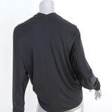 Giambattista Valli Tie-Front Top Black Silk Jersey Size 40 Long Sleeve Blouse - Celebrity Owned
