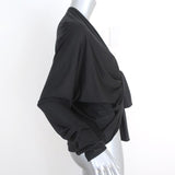 Giambattista Valli Tie-Front Top Black Silk Jersey Size 40 Long Sleeve Blouse - Celebrity Owned