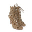 Gianvito Rossi Ankle Boots Beige Cutout Suede Size 37 Open Toe Sandal Booties