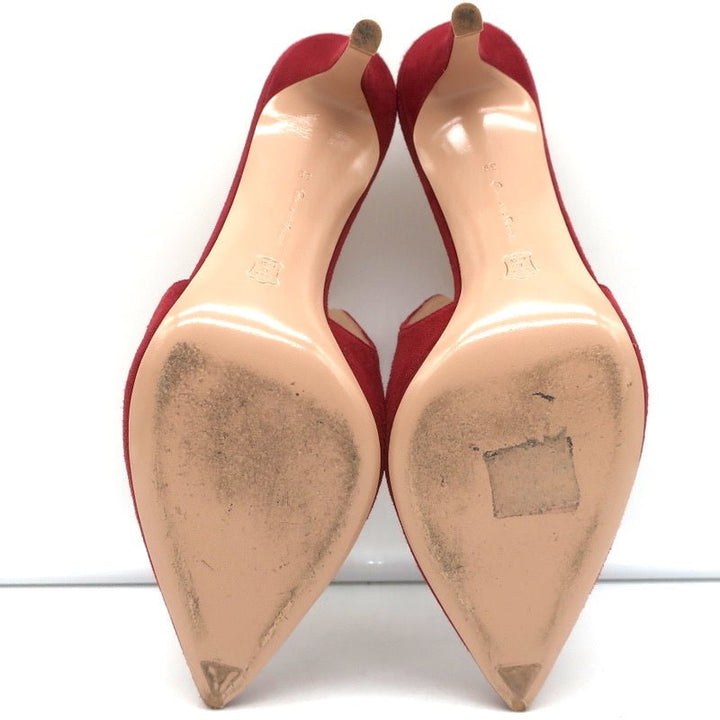 Gianvito Rossi Aramis Mules Red Suede Size 39 Pointed Toe Heels - Celebrity Owned