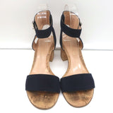 Gianvito Rossi Cork Sandals Rikki Navy Suede Size 36 Ankle Strap Mid-Heel - Celebrity Owned