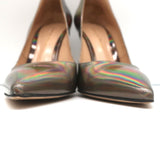 Gianvito Rossi Ellipsis High Back Pumps Holographic Leather Size 39 Pointed Toe - Celebrity Owned