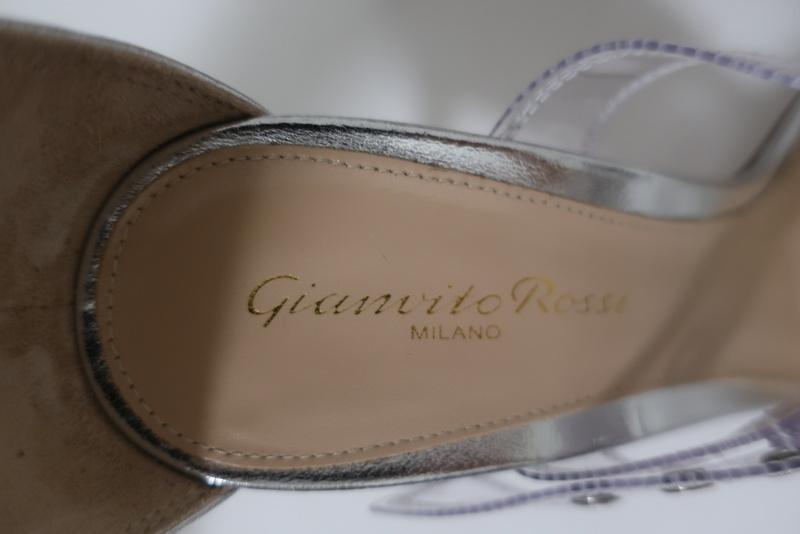 Gianvito Rossi Gabby Plexi Sandals Clear PVC &amp; Silver Leather Size 36.5 - Celebrity Owned