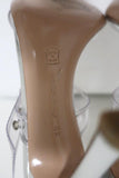 Gianvito Rossi Gabby Plexi Sandals Clear PVC & Silver Leather Size 36.5 - Celebrity Owned