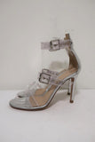 Gianvito Rossi Gabby Plexi Sandals Clear PVC & Silver Leather Size 36.5 - Celebrity Owned