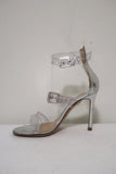 Gianvito Rossi Gabby Plexi Sandals Clear PVC & Silver Leather Size 36.5 - Celebrity Owned