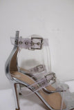 Gianvito Rossi Gabby Plexi Sandals Clear PVC & Silver Leather Size 36.5 - Celebrity Owned