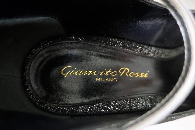 Gianvito Rossi High-Back Ankle Strap Pumps Black/Silver Metallic Suede Size 36.5 - Celebrity Owned