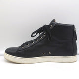 Gianvito Rossi High Top Sneakers Black Grained Leather Size 43.5 - Celebrity Owned