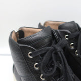 Gianvito Rossi High Top Sneakers Black Grained Leather Size 43.5 - Celebrity Owned