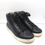 Gianvito Rossi High Top Sneakers Black Grained Leather Size 43.5