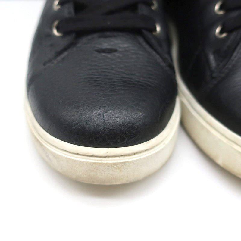 Gianvito Rossi High Top Sneakers Black Grained Leather Size 43.5 - Celebrity Owned