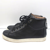 Gianvito Rossi High Top Sneakers Black Grained Leather Size 43.5 - Celebrity Owned