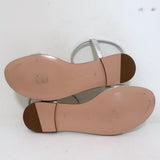 Gianvito Rossi Jaime Ankle Strap Sandals Silver Metallic Leather Size 38.5 NEW - Celebrity Owned