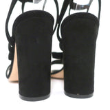 Gianvito Rossi Janis 105 Lace-Up Sandals Black Suede Size 37 Open Toe Heels - Celebrity Owned