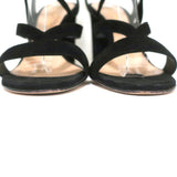 Gianvito Rossi Janis 105 Lace-Up Sandals Black Suede Size 37 Open Toe Heels - Celebrity Owned