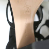 Gianvito Rossi Janis 105 Lace-Up Sandals Black Suede Size 37 Open Toe Heels - Celebrity Owned