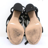Gianvito Rossi Janis 105 Lace-Up Sandals Black Suede Size 37 Open Toe Heels - Celebrity Owned