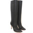Gianvito Rossi Knee High Boots Suzan Black Leather Size 36 Pointed Toe High Heel