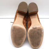Gianvito Rossi Lace-Up Ankle Boots Brown Suede Size 38 Mid-Heel Booties - Celebrity Owned