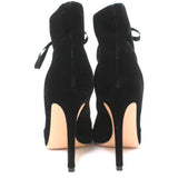 Gianvito Rossi Lace-Up Open Toe Ankle Boots Marie Black Velvet Size 40.5 - Celebrity Owned