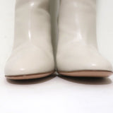 Gianvito Rossi Laura Knee High Boots Cream Leather Size 37 High Heel - Celebrity Owned
