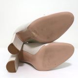 Gianvito Rossi Laura Knee High Boots Cream Leather Size 37 High Heel - Celebrity Owned