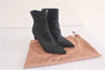Gianvito Rossi Piper 85 Ankle Boots Black Iridescent Suede Booties Size 36.5