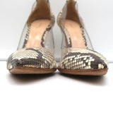 Gianvito Rossi Plexi Pumps Python & PVC Size 37 Pointed Toe Heels - Celebrity Owned