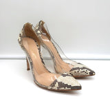 Gianvito Rossi Plexi Pumps Python & PVC Size 37 Pointed Toe Heels - Celebrity Owned