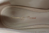 Gianvito Rossi Pump Natural Coated Canvas Size 38 Bow Peep Toe Platform Heel - Celebrity Owned