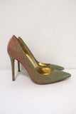 Gianvito Rossi Pumps Multicolor Glitter-Effect Twill Size 36.5 Pointed Toe Heel - Celebrity Owned