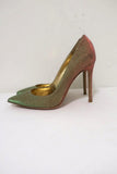 Gianvito Rossi Pumps Multicolor Glitter-Effect Twill Size 36.5 Pointed Toe Heel - Celebrity Owned