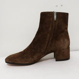 Gianvito Rossi Rolling Ankle Boots Brown Suede Size 39.5 NEW - Celebrity Owned